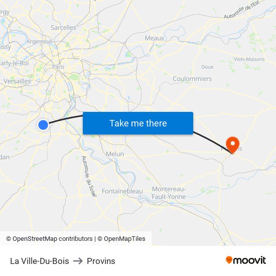 La Ville-Du-Bois to Provins map