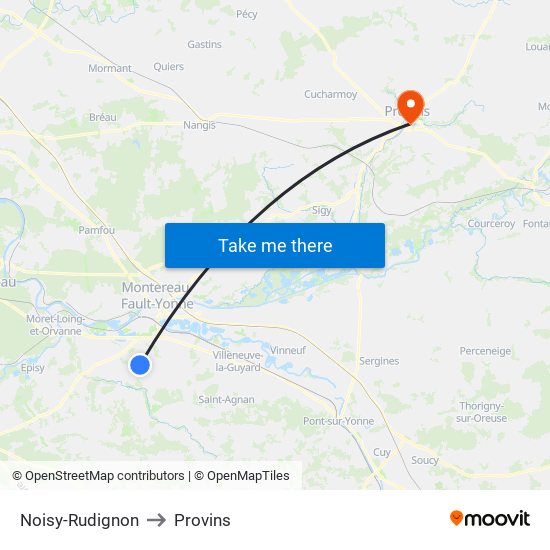 Noisy-Rudignon to Provins map