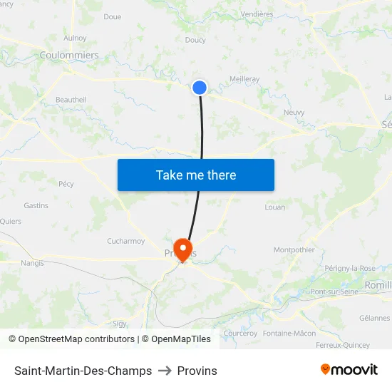 Saint-Martin-Des-Champs to Provins map