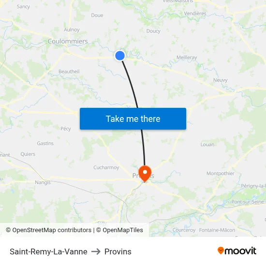 Saint-Remy-La-Vanne to Provins map