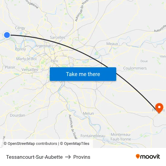 Tessancourt-Sur-Aubette to Provins map