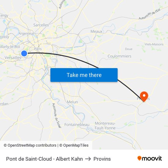 Pont de Saint-Cloud - Albert Kahn to Provins map