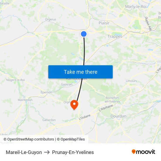 Mareil-Le-Guyon to Prunay-En-Yvelines map