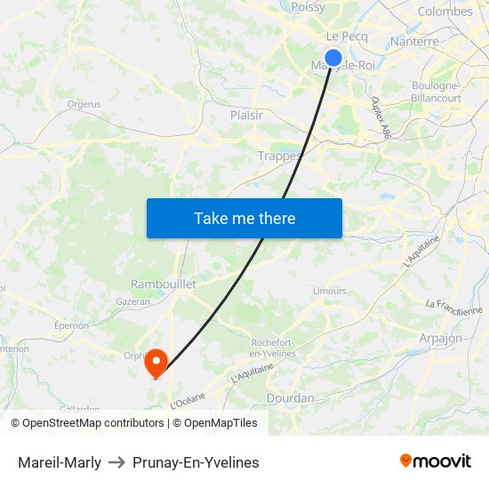 Mareil-Marly to Prunay-En-Yvelines map