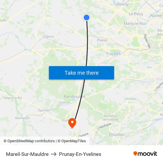 Mareil-Sur-Mauldre to Prunay-En-Yvelines map
