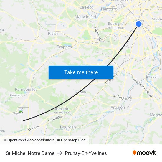 St Michel Notre Dame to Prunay-En-Yvelines map