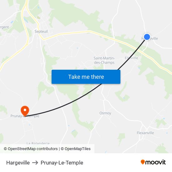 Hargeville to Prunay-Le-Temple map