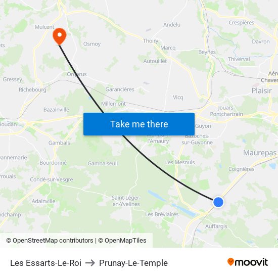 Les Essarts-Le-Roi to Prunay-Le-Temple map