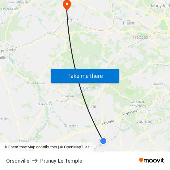 Orsonville to Prunay-Le-Temple map