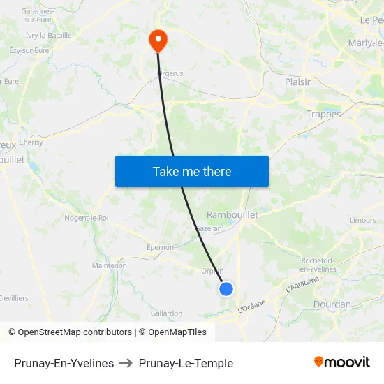 Prunay-En-Yvelines to Prunay-Le-Temple map