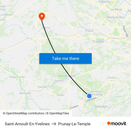 Saint-Arnoult-En-Yvelines to Prunay-Le-Temple map