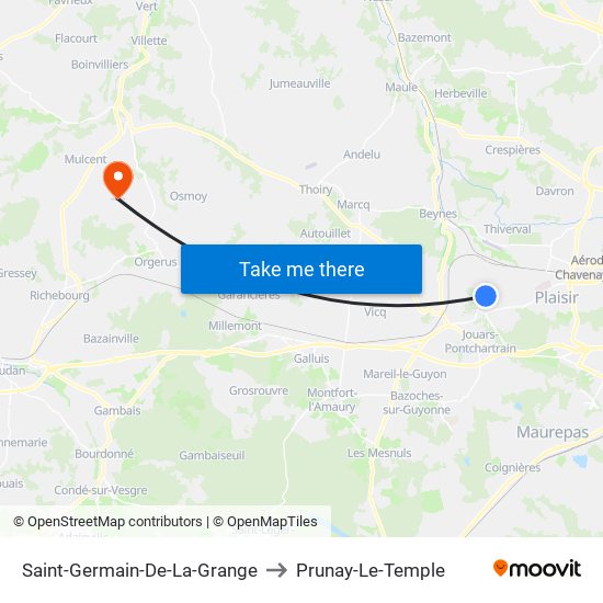Saint-Germain-De-La-Grange to Prunay-Le-Temple map