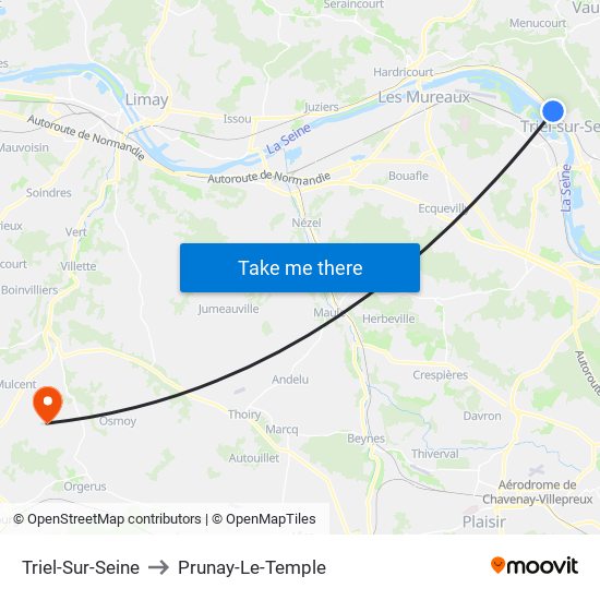 Triel-Sur-Seine to Prunay-Le-Temple map