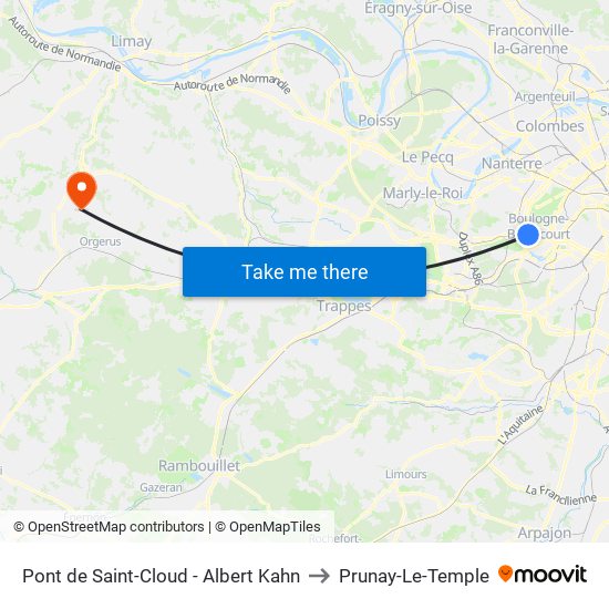 Pont de Saint-Cloud - Albert Kahn to Prunay-Le-Temple map