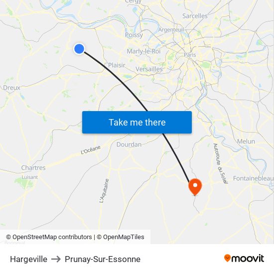 Hargeville to Prunay-Sur-Essonne map