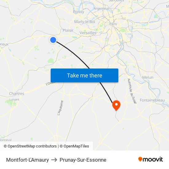Montfort-L'Amaury to Prunay-Sur-Essonne map