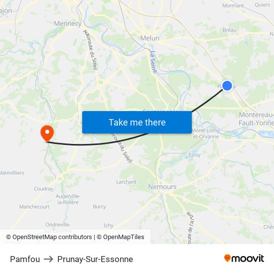 Pamfou to Prunay-Sur-Essonne map