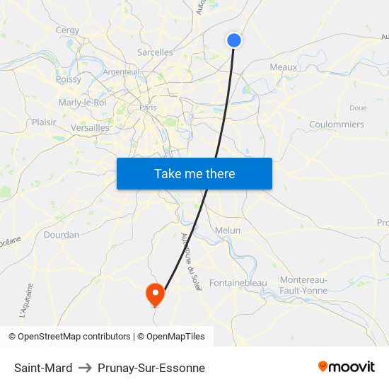 Saint-Mard to Prunay-Sur-Essonne map