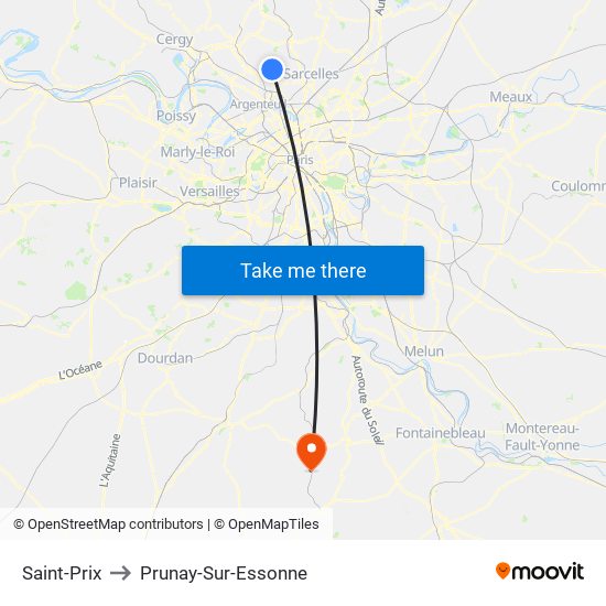 Saint-Prix to Prunay-Sur-Essonne map