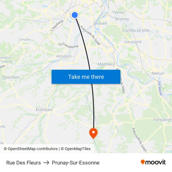 Rue Des Fleurs to Prunay-Sur-Essonne map
