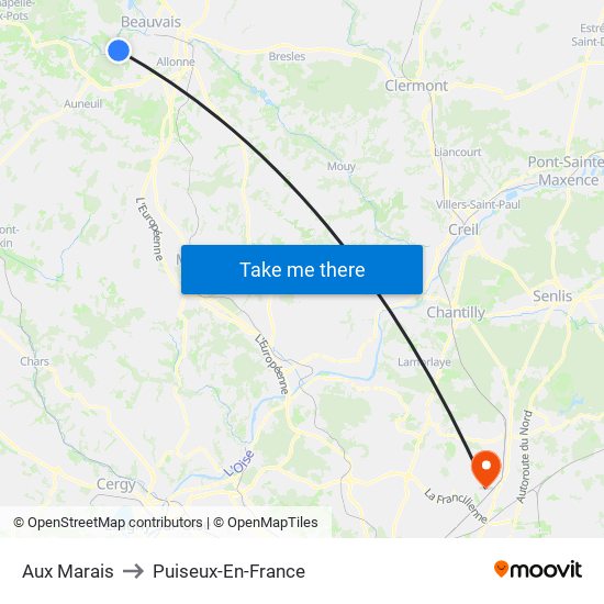 Aux Marais to Puiseux-En-France map