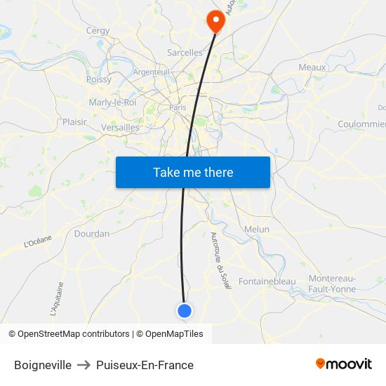 Boigneville to Puiseux-En-France map