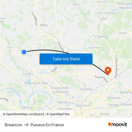 Breancon to Puiseux-En-France map