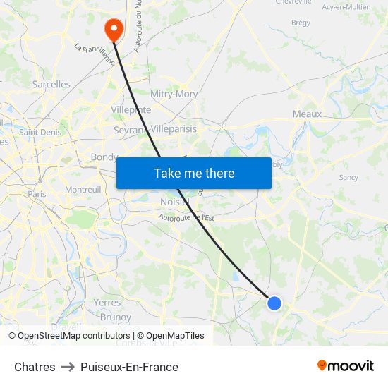 Chatres to Puiseux-En-France map