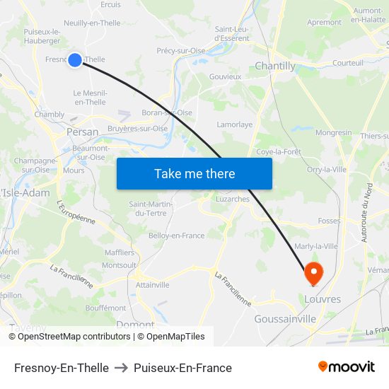 Fresnoy-En-Thelle to Puiseux-En-France map