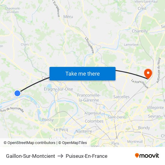 Gaillon-Sur-Montcient to Puiseux-En-France map