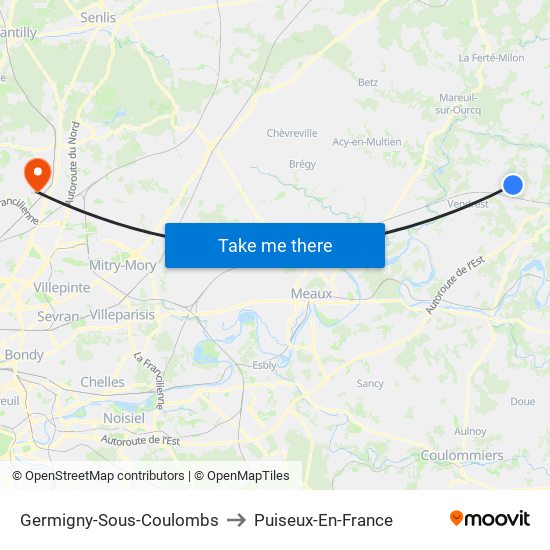 Germigny-Sous-Coulombs to Puiseux-En-France map