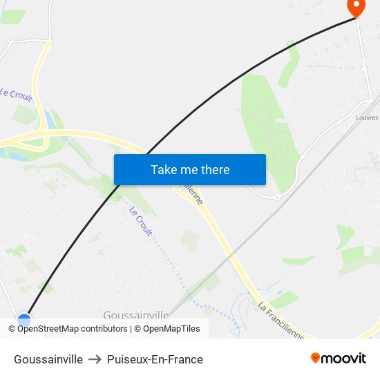 Goussainville to Puiseux-En-France map
