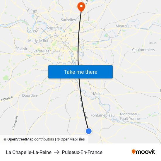 La Chapelle-La-Reine to Puiseux-En-France map