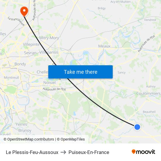 Le Plessis-Feu-Aussoux to Puiseux-En-France map