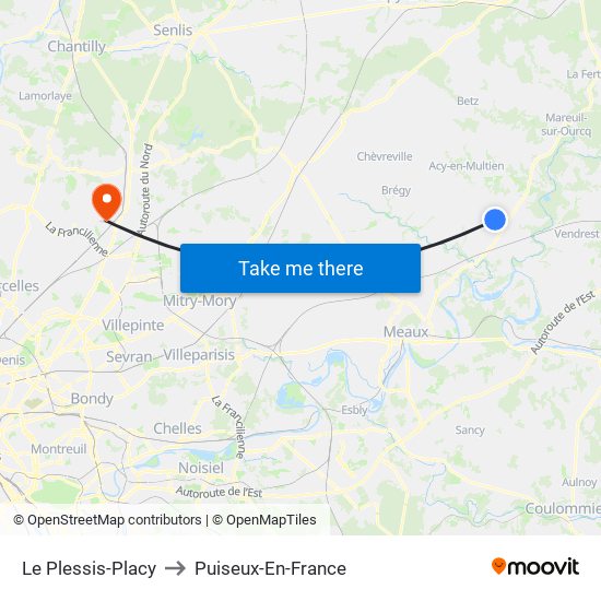Le Plessis-Placy to Puiseux-En-France map