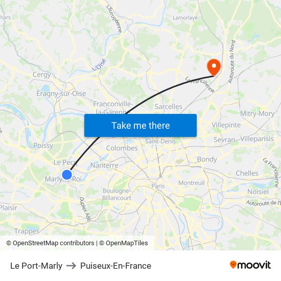 Le Port-Marly to Puiseux-En-France map