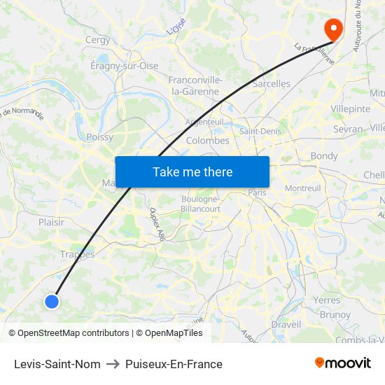 Levis-Saint-Nom to Puiseux-En-France map