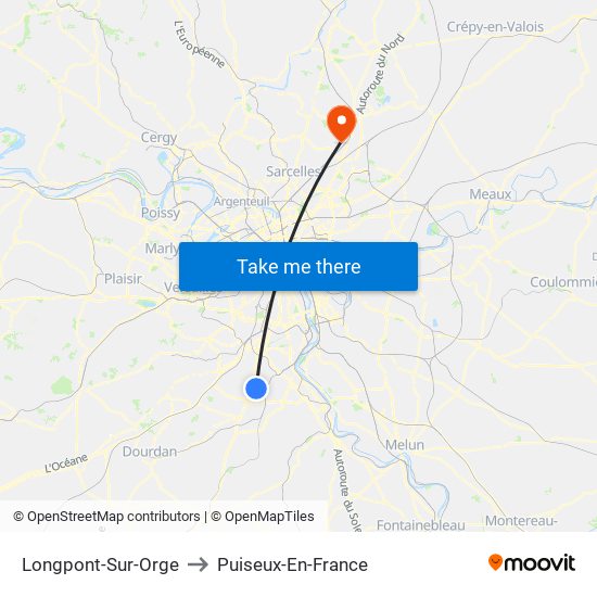 Longpont-Sur-Orge to Puiseux-En-France map