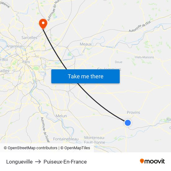 Longueville to Puiseux-En-France map