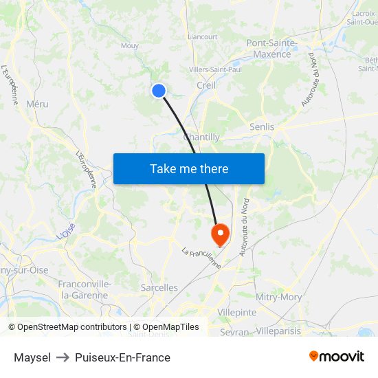 Maysel to Puiseux-En-France map