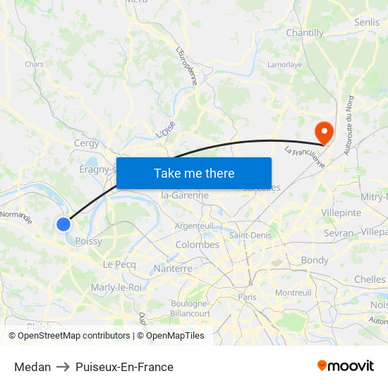 Medan to Puiseux-En-France map