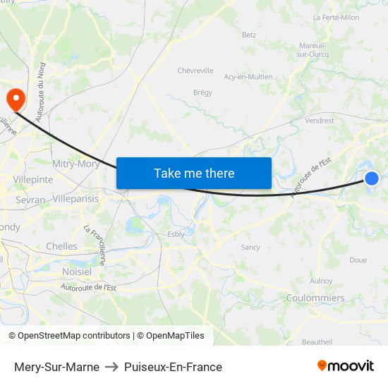 Mery-Sur-Marne to Puiseux-En-France map