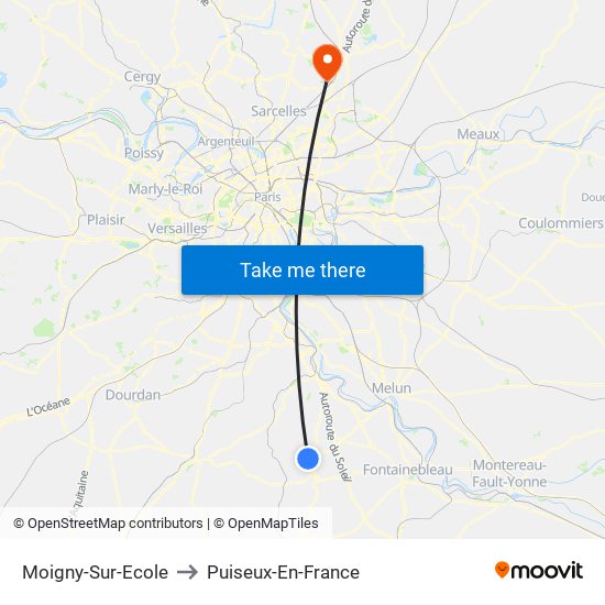 Moigny-Sur-Ecole to Puiseux-En-France map