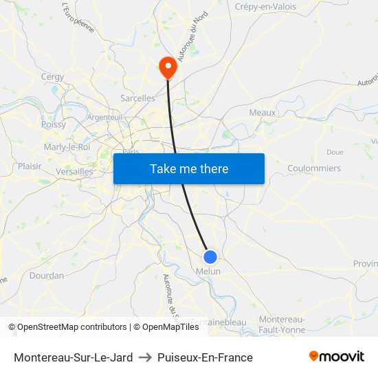 Montereau-Sur-Le-Jard to Puiseux-En-France map