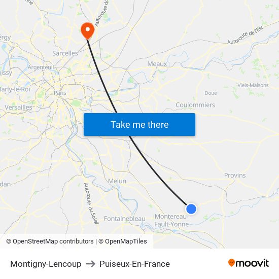 Montigny-Lencoup to Puiseux-En-France map