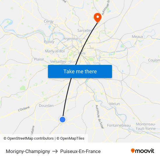 Morigny-Champigny to Puiseux-En-France map
