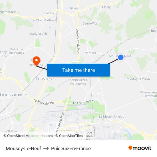Moussy-Le-Neuf to Puiseux-En-France map