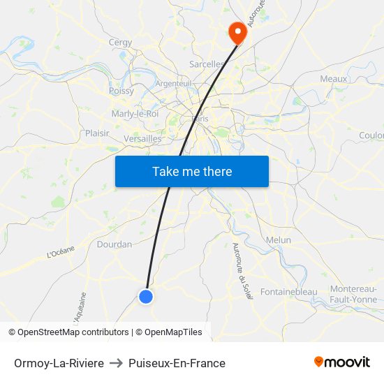 Ormoy-La-Riviere to Puiseux-En-France map