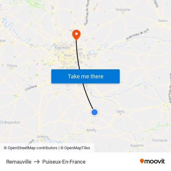 Remauville to Puiseux-En-France map