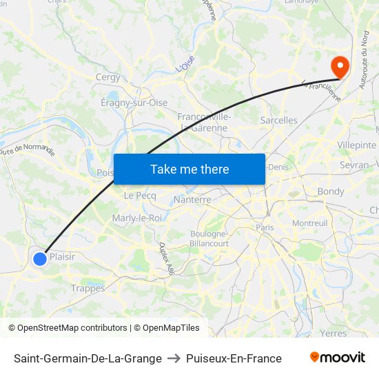 Saint-Germain-De-La-Grange to Puiseux-En-France map